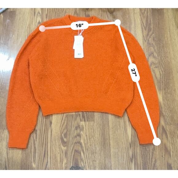 Veronica Beard in deep orange Mohair blend Melinda Crew Neck Sweater sz L - Picture 5 of 11